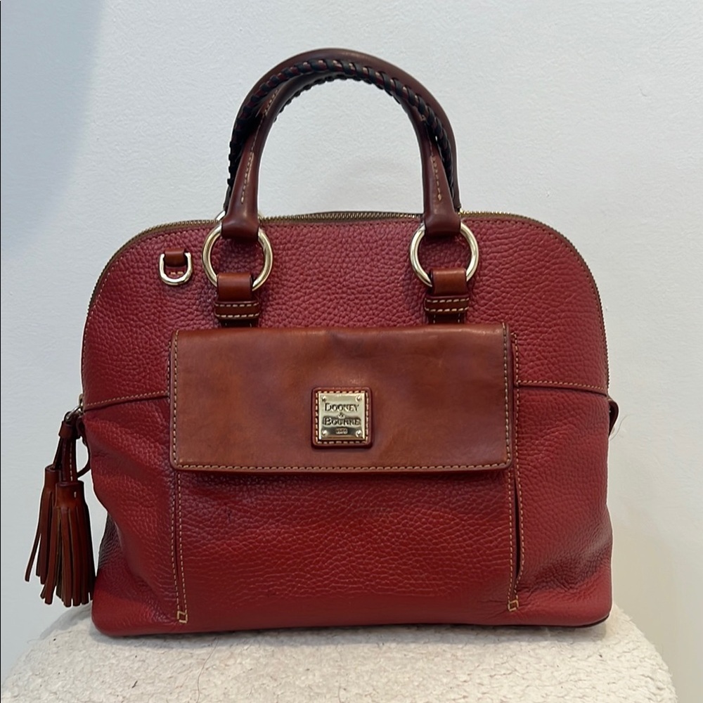 Dooney & Bourke Aubrey terra cotta pebbled Leather Satchel.